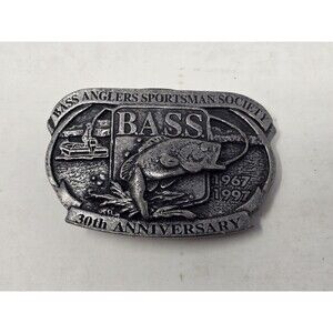 Bass Fish Fishing Anglers Sportsman Society 1997 30th Anniversary Belt Buckle